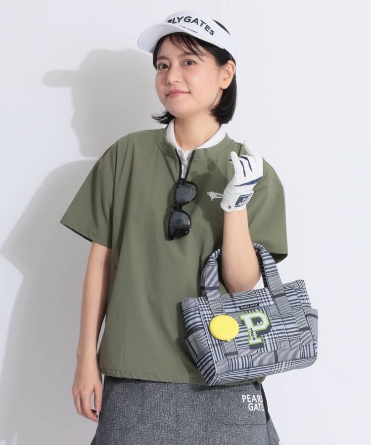 BE 【撥水ストレッチ】ハーフジップ半袖プルオーバー