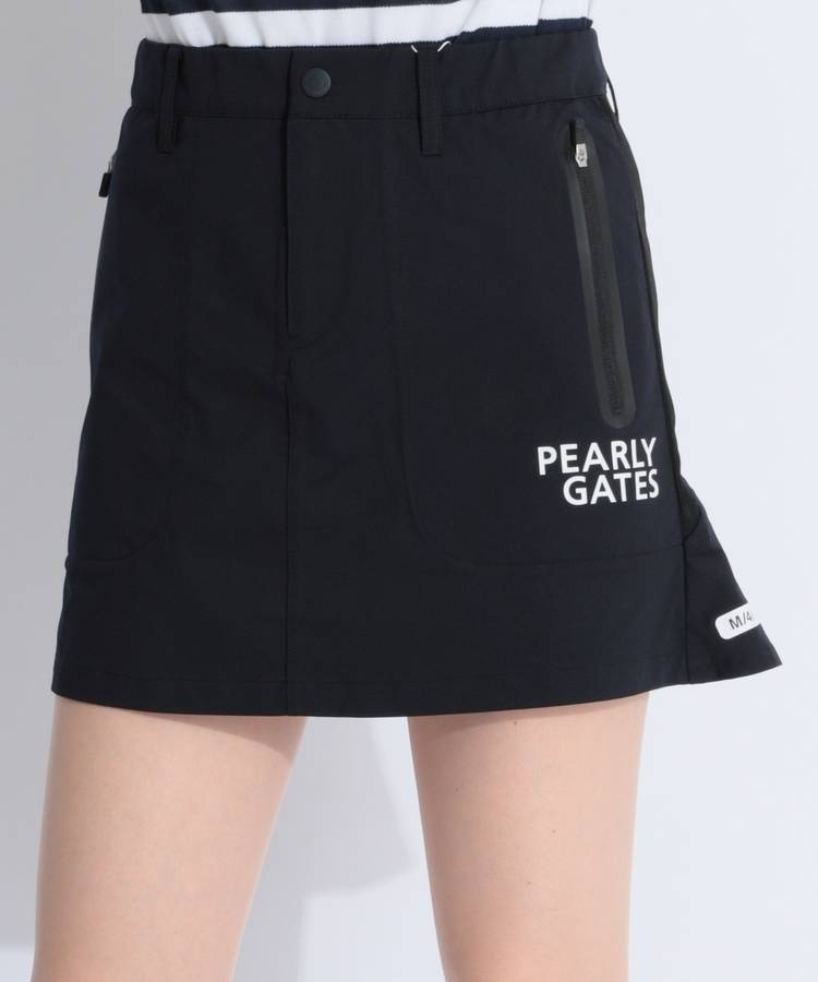 PG 【ストレッチ】バック裾フレアロゴプリントスカート