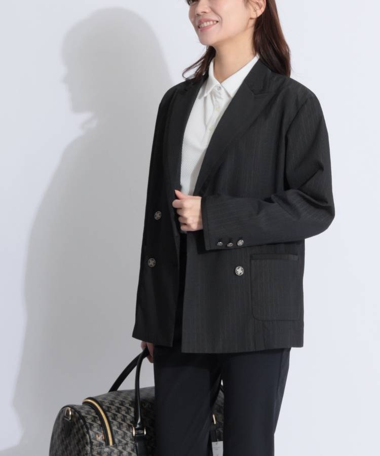 SA 【ストレッチ】ライン切替ドットジャガードジャケット