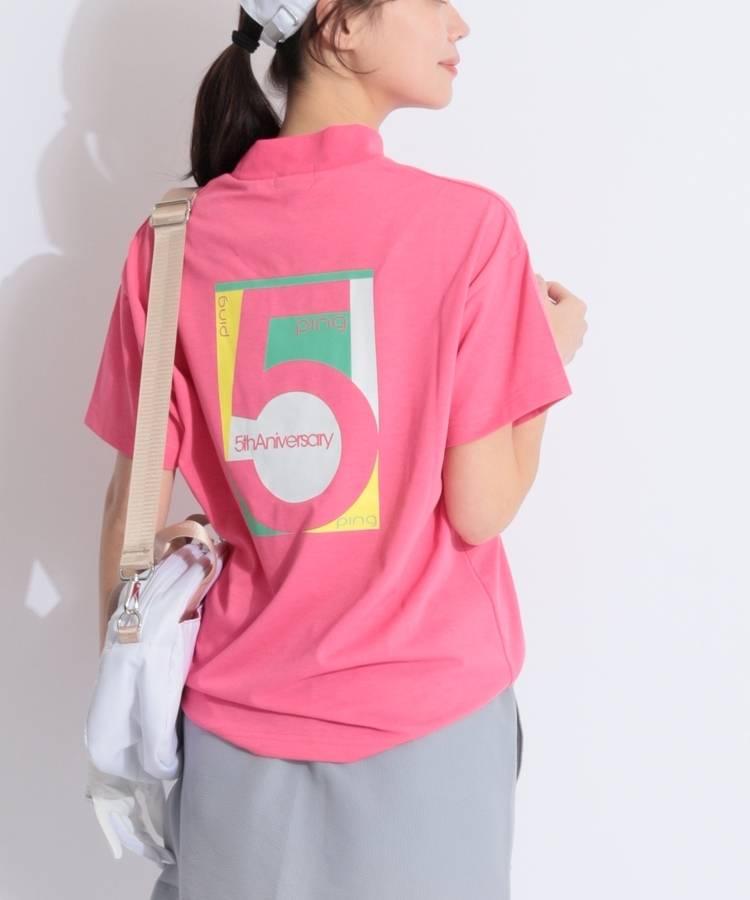 PN 【10色展開】【高機能】バックプリントモックネック半袖カットソー