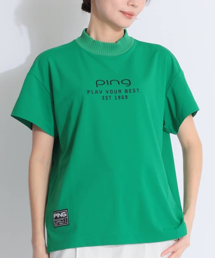 PN 【ハイストレッチ】リラクシーリブニットネック半袖カットソー
