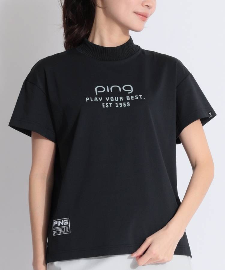PN 【ハイストレッチ】リラクシーリブニットネック半袖カットソー