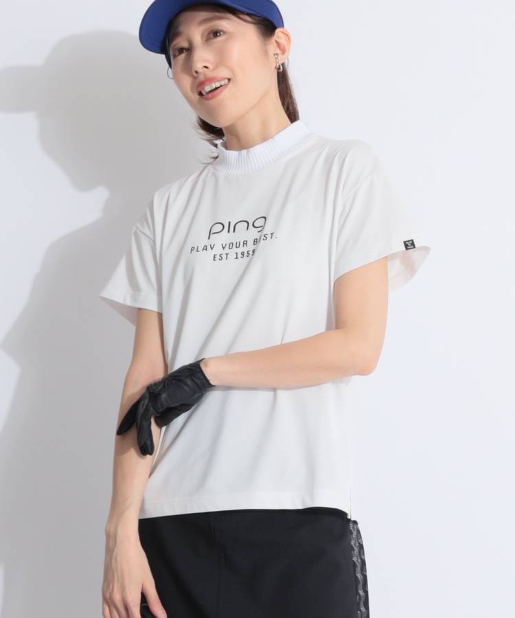 PN 【ハイストレッチ】リラクシーリブニットネック半袖カットソー