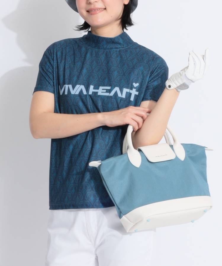 VH 【吸水速乾UV】総柄ムシムハートモックネック半袖カットソー