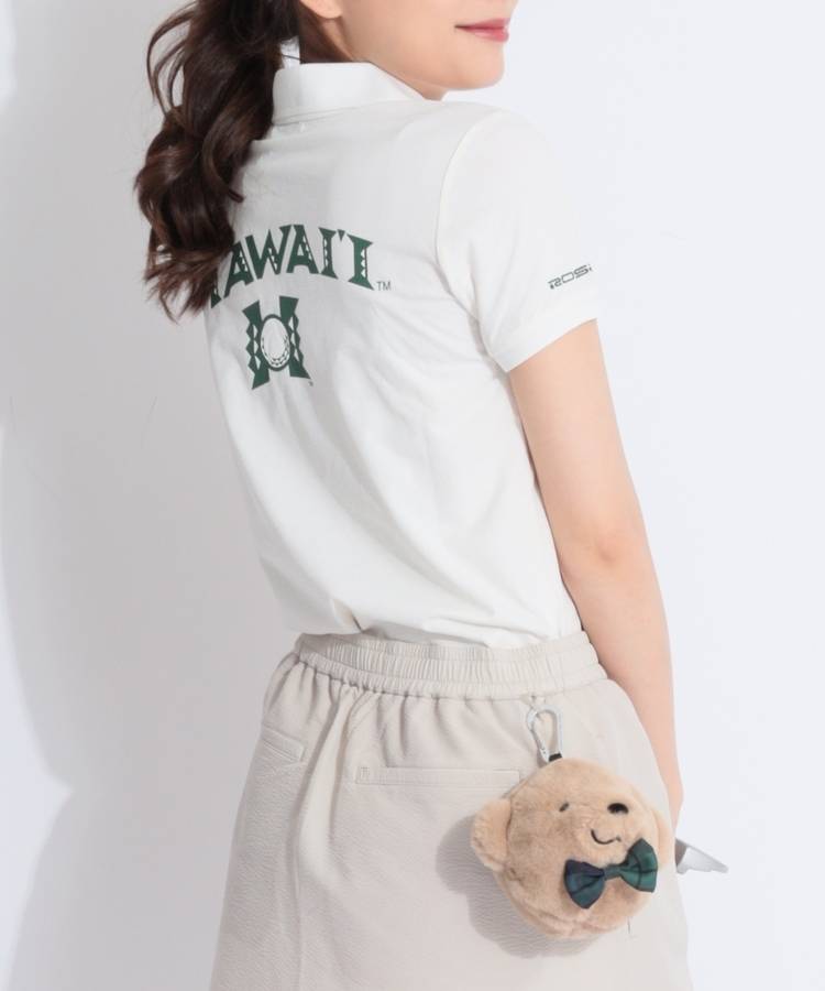 RO 【HAWAII_University】【速乾UV】バックプリント半袖ポロシャツ