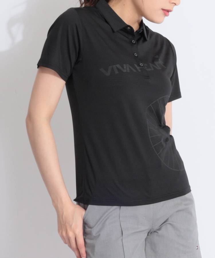 VH ハートアイプリントメッシュ半袖ポロシャツ