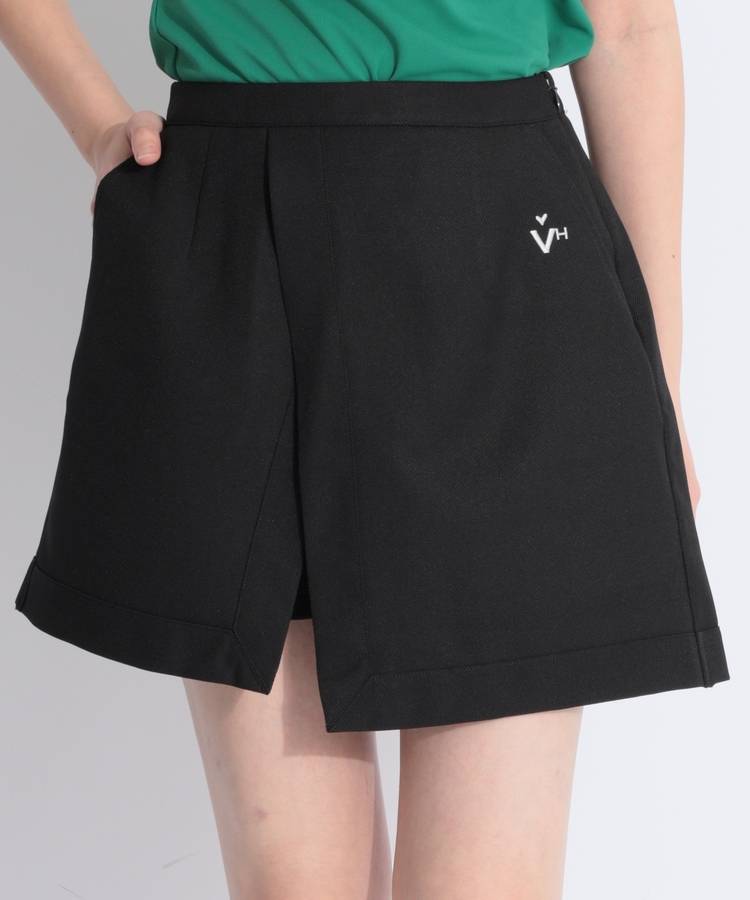 VH ラップスカート風レイヤードツイルショートパンツ