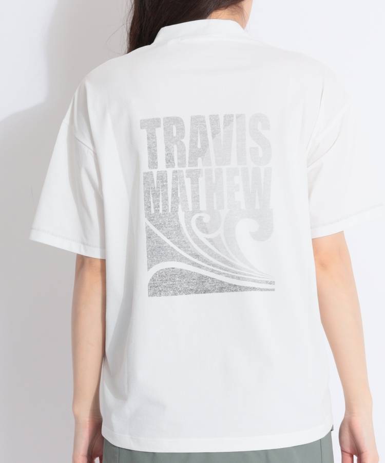 TM 【ECO】バックプリントモックネック半袖カットソー