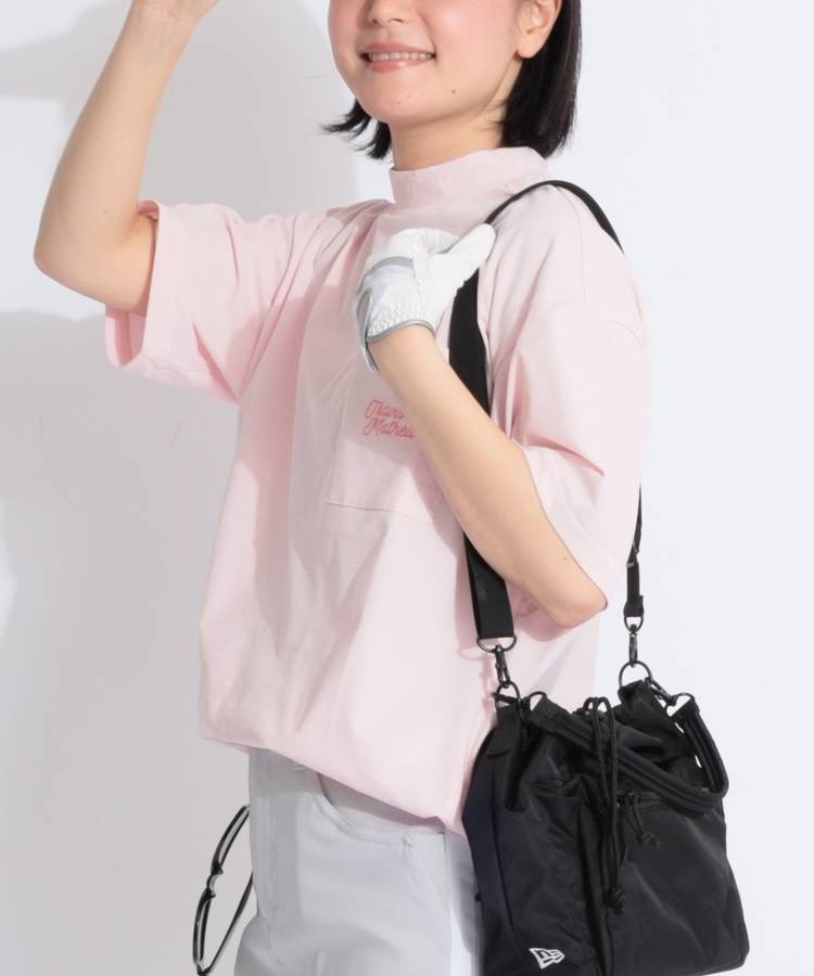 TM 【ECO】バックプリントモックネック半袖カットソー