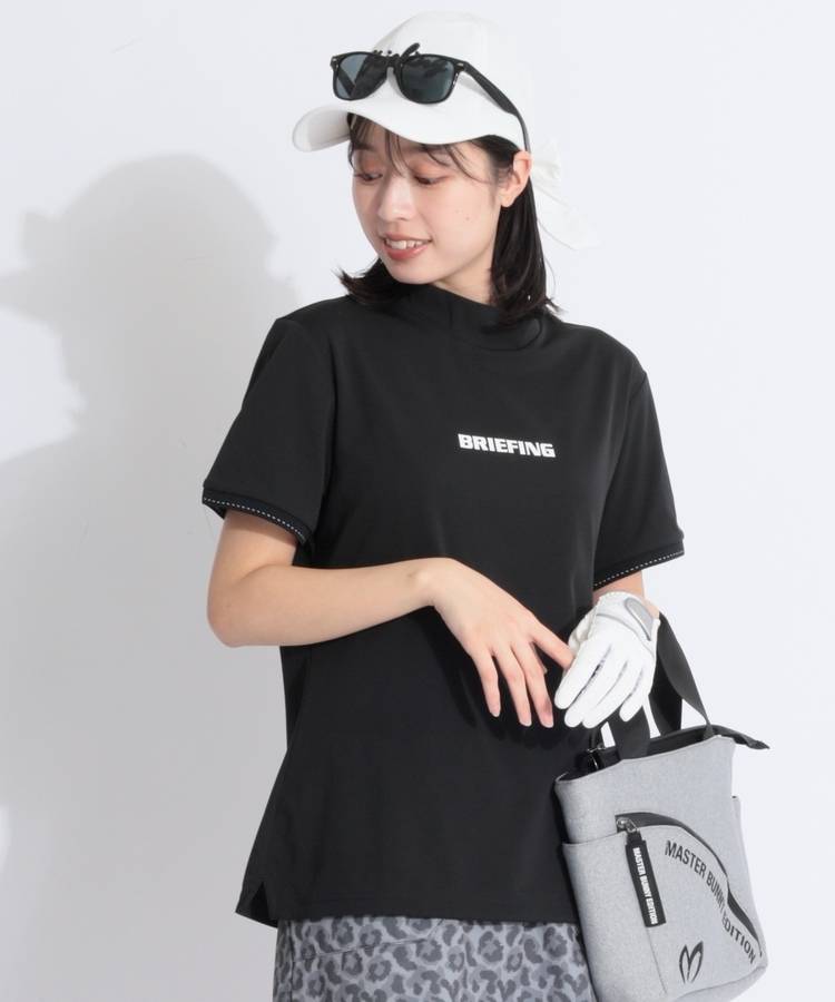 BR ステッチラインスムース半袖モックネックカットソー