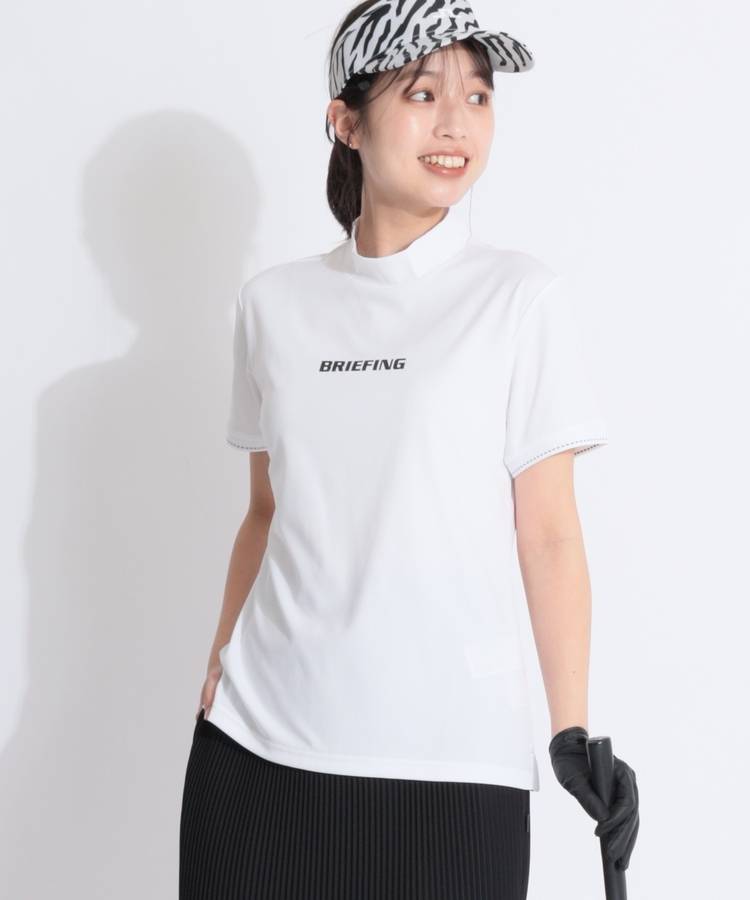 BR ステッチラインスムース半袖モックネックカットソー