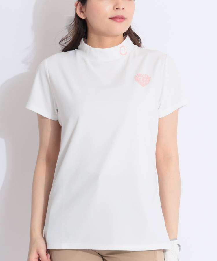 CC ハートモチーフモックネック半袖カットソー