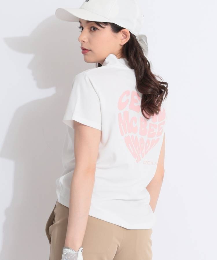 CC ハートモチーフモックネック半袖カットソー