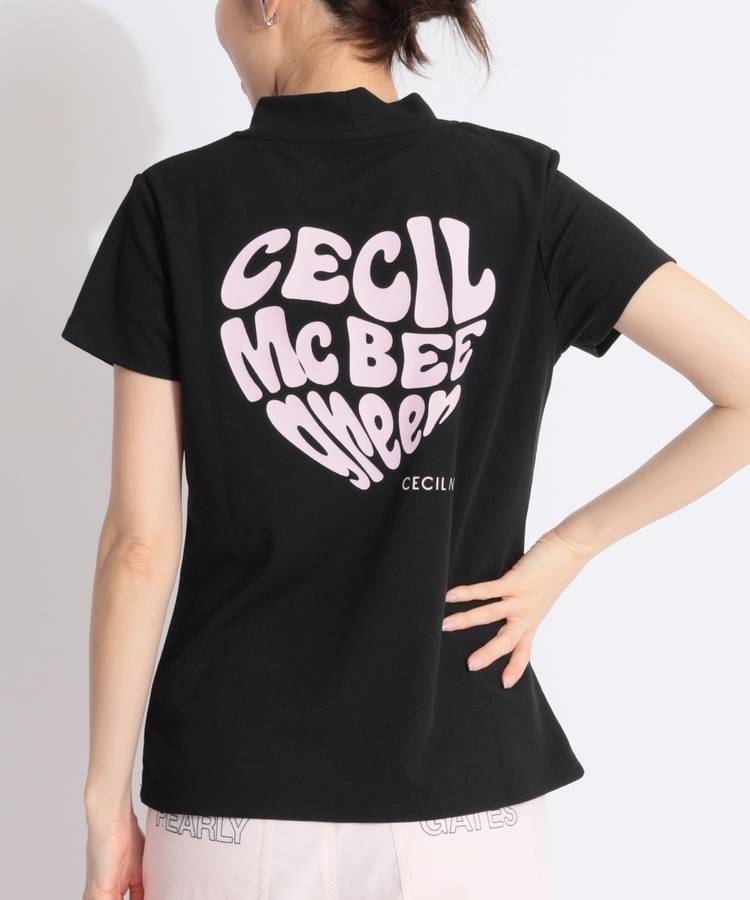 CC ハートモチーフモックネック半袖カットソー