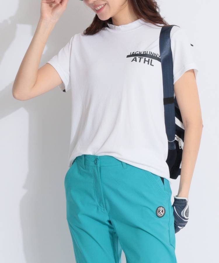 JB 【接触冷感】ロゴラインポイントモックネック半袖カットソー