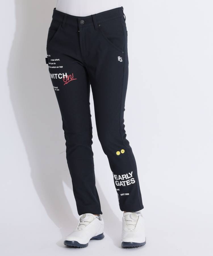 PG 【ストレッチ】レタリングプリントツイルロングパンツ