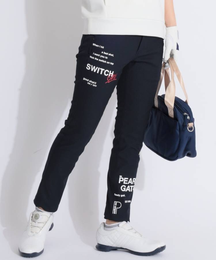 PG 【ストレッチ】レタリングプリントツイルロングパンツ