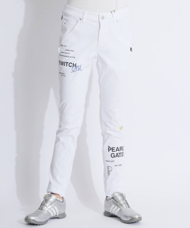 PG 【ストレッチ】レタリングプリントツイルロングパンツ