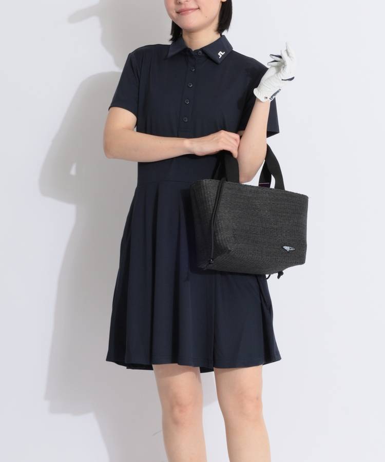 JL 【速乾ストレッチ】ぺチパンツ付きラップデザイン半袖ワンピース