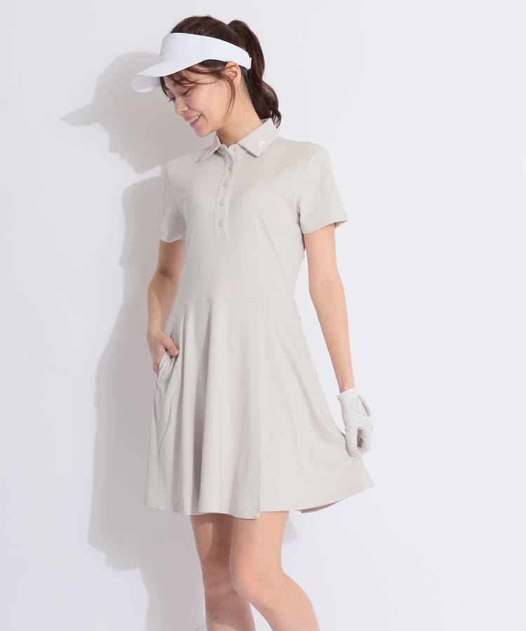 JL 【速乾ストレッチ】ぺチパンツ付きラップデザイン半袖ワンピース