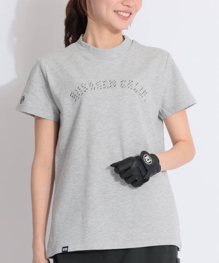 RO 【接触冷感】アーチロゴワッペンモックネック半袖カットソー