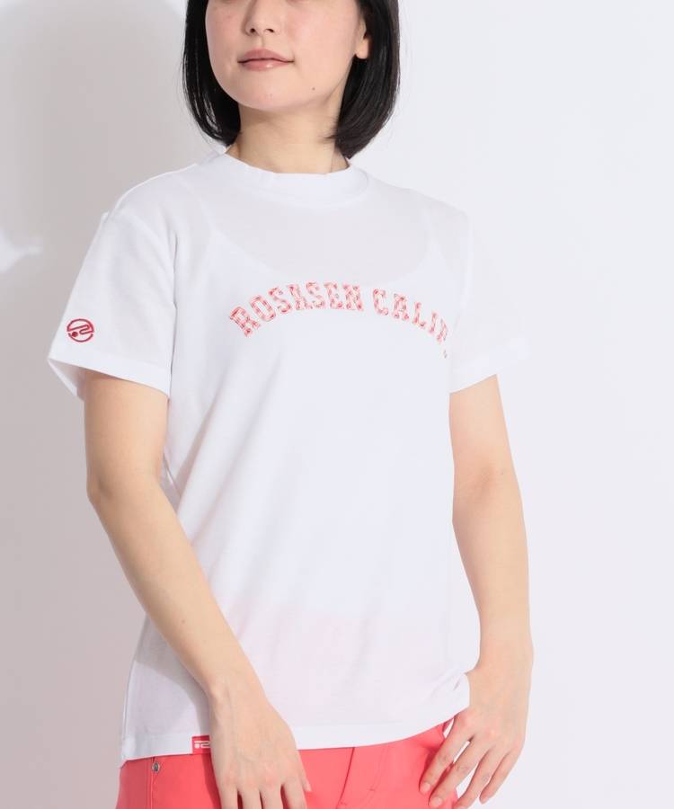 RO 【接触冷感】アーチロゴワッペンモックネック半袖カットソー