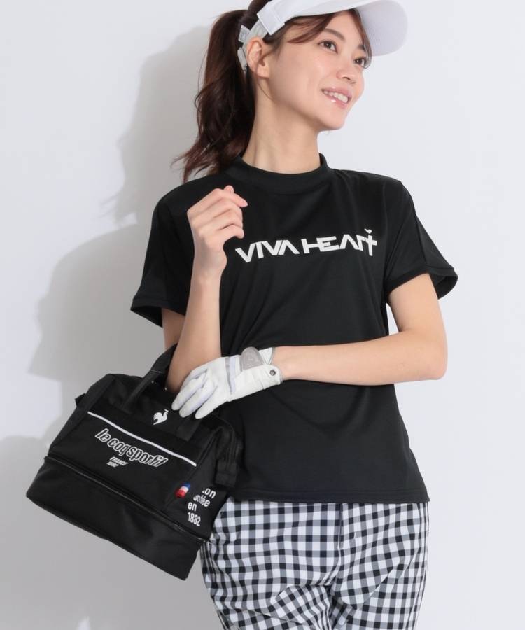 VH 【吸水速乾UV】バックハートメッシュモックネック半袖カットソー