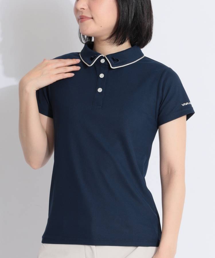 VH 【接触冷感】カッティングハート半袖ポロシャツ