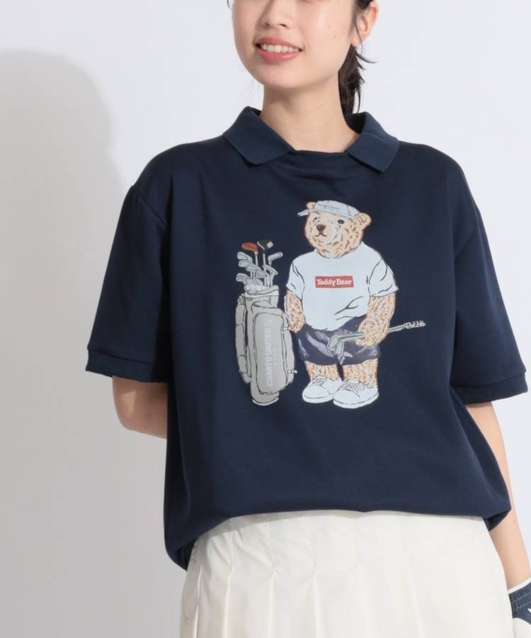 CU 【TeddyBear】【ユニセックス】ビッグプリント半袖プルオーバー