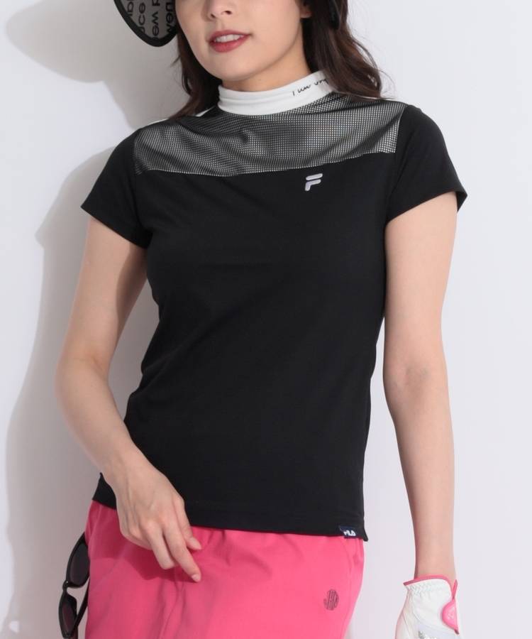 FG 【冷感UV】メッシュ切替モックネック半袖カットソー