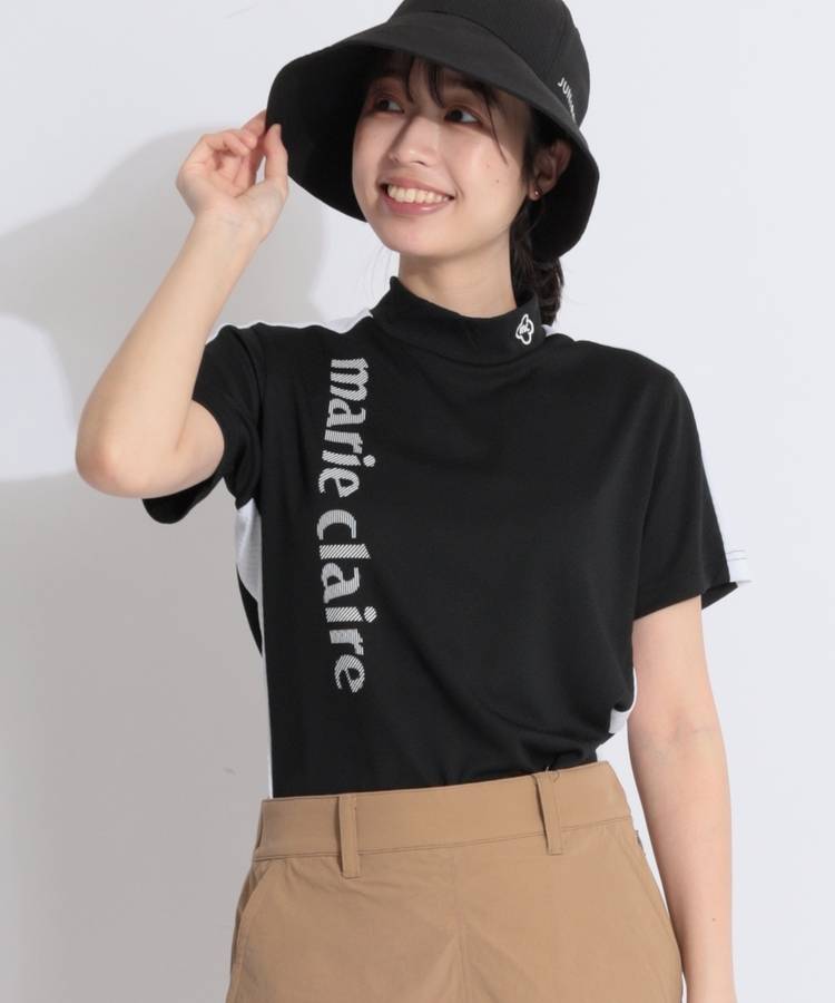 MC 【UV吸汗速乾】チェックドビー半袖モックネックカットソー
