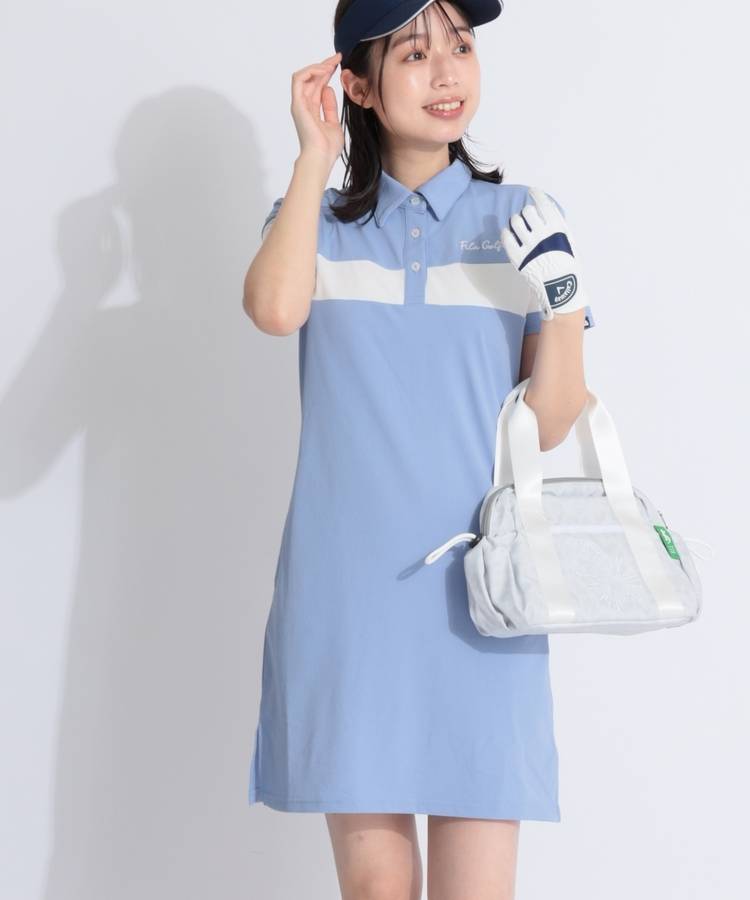FG 【ストレッチUV】ライン切替メッシュ半袖ワンピース