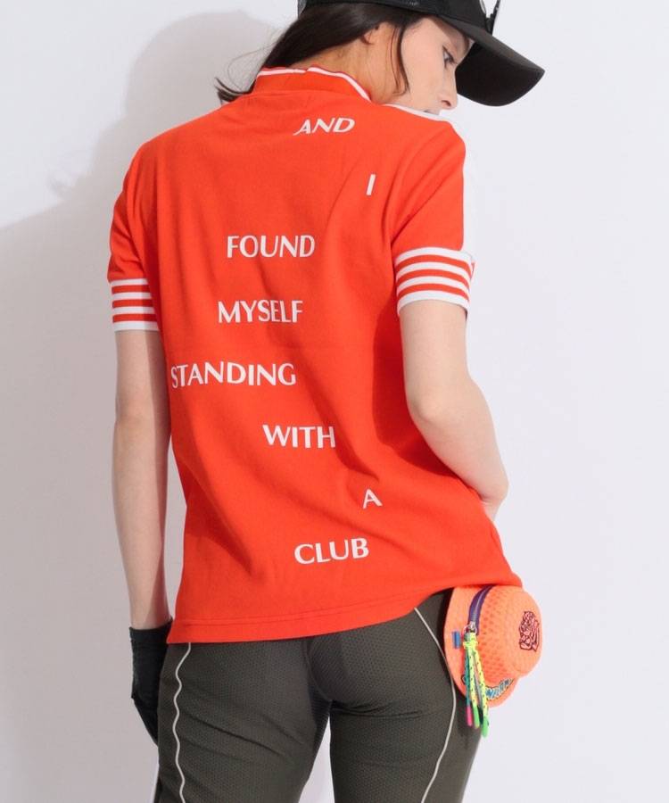 DM 【遮熱UV】バックロゴプリントモックネック半袖カットソー