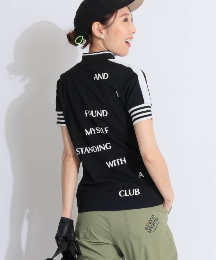 DM 【遮熱UV】バックロゴプリントモックネック半袖カットソー
