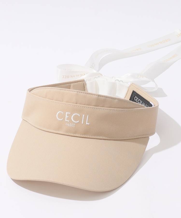 CC サテンリボンツイルサンバイザー