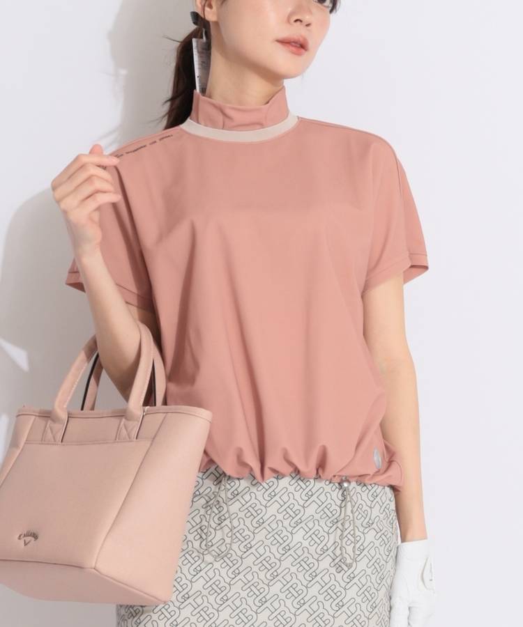 LV 【遮熱UV】裾ドロストリラクシーモックネック半袖カットソー