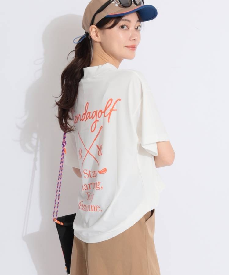 RI ロゴプリントメッシュルーズTシャツ