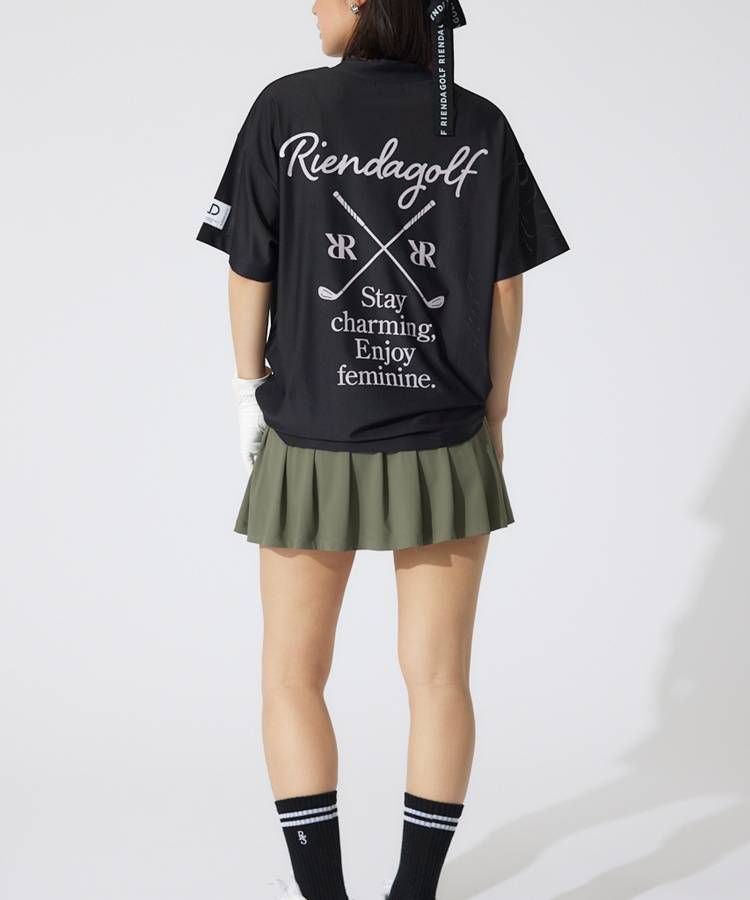 RI ロゴプリントメッシュルーズTシャツ
