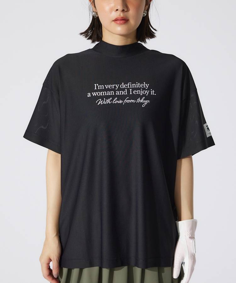 RI ロゴプリントメッシュルーズTシャツ