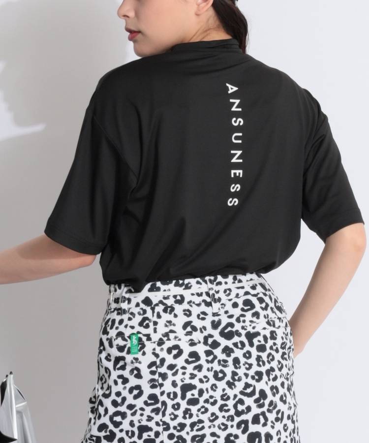 AS 【ユニセックス】【吸汗速乾】バックロゴ半袖モックネックカットソー