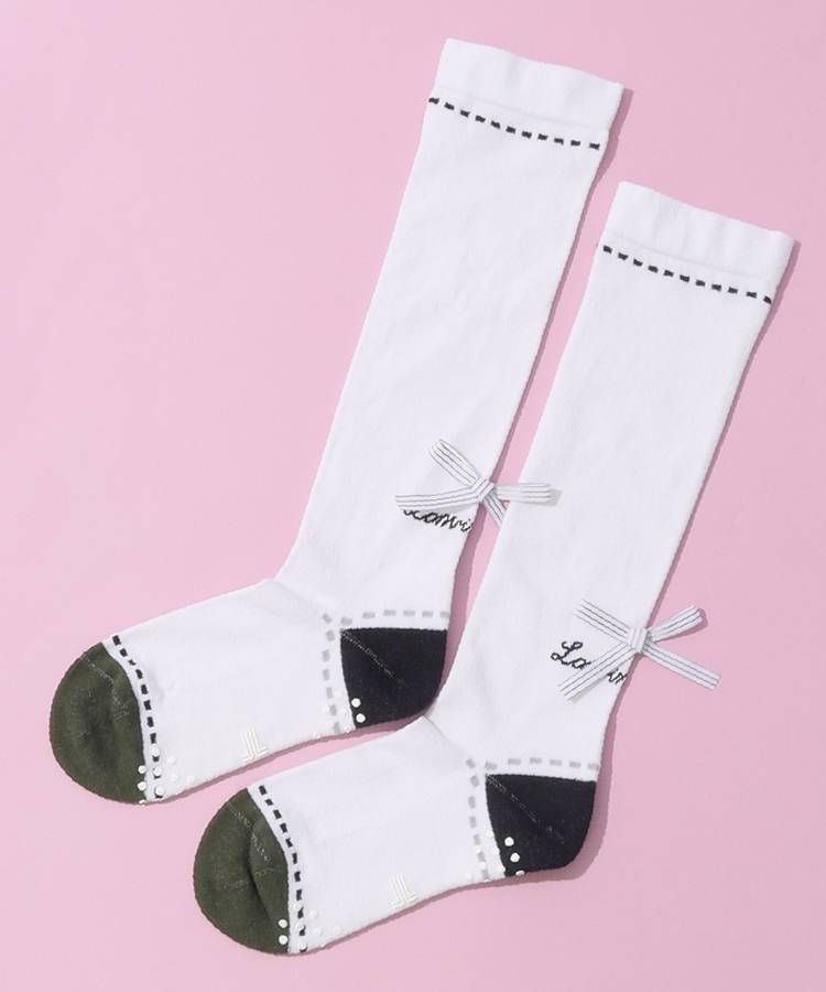 LV リボン付きハイソックス