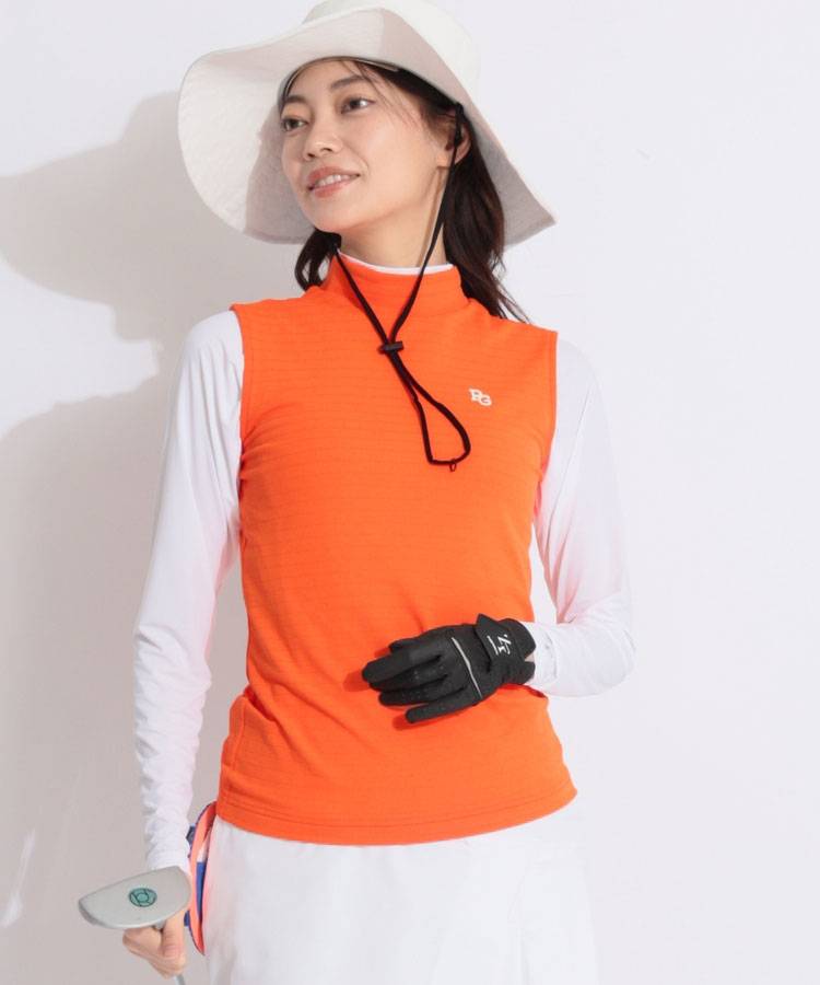 PG バックプリントボーダー柄ノースリーブカットソー