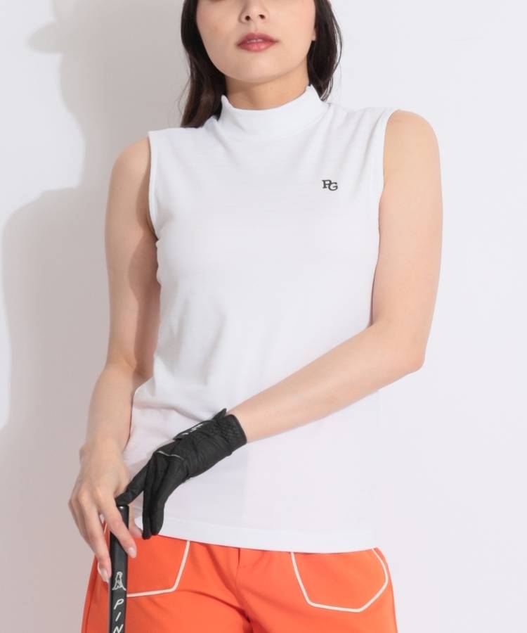 PG バックプリントボーダー柄ノースリーブカットソー
