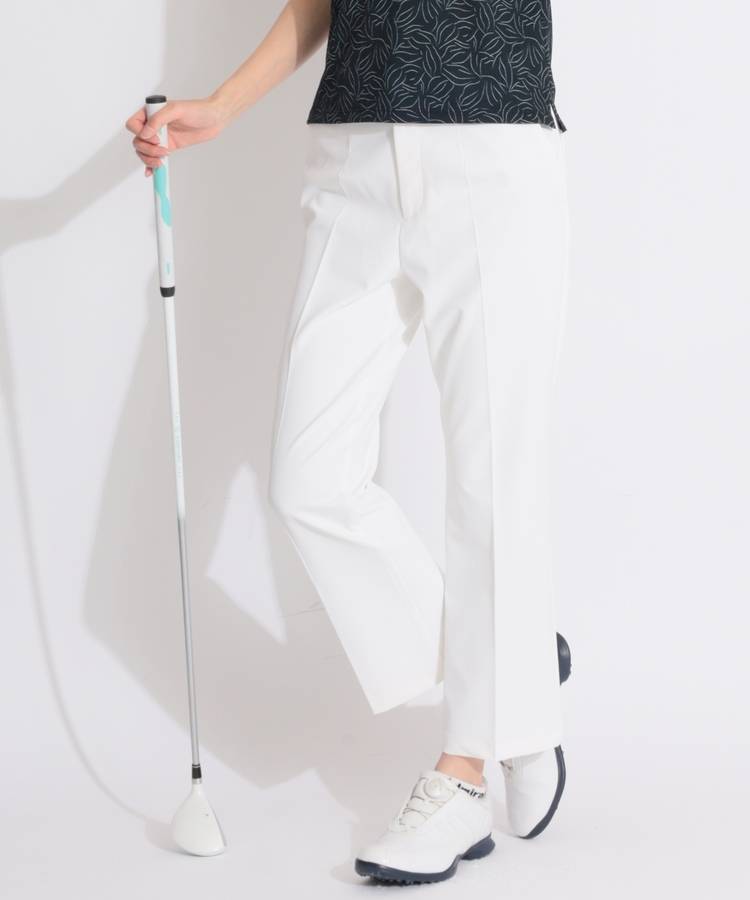 BE 【UV撥水】センタープレスストレートパンツ