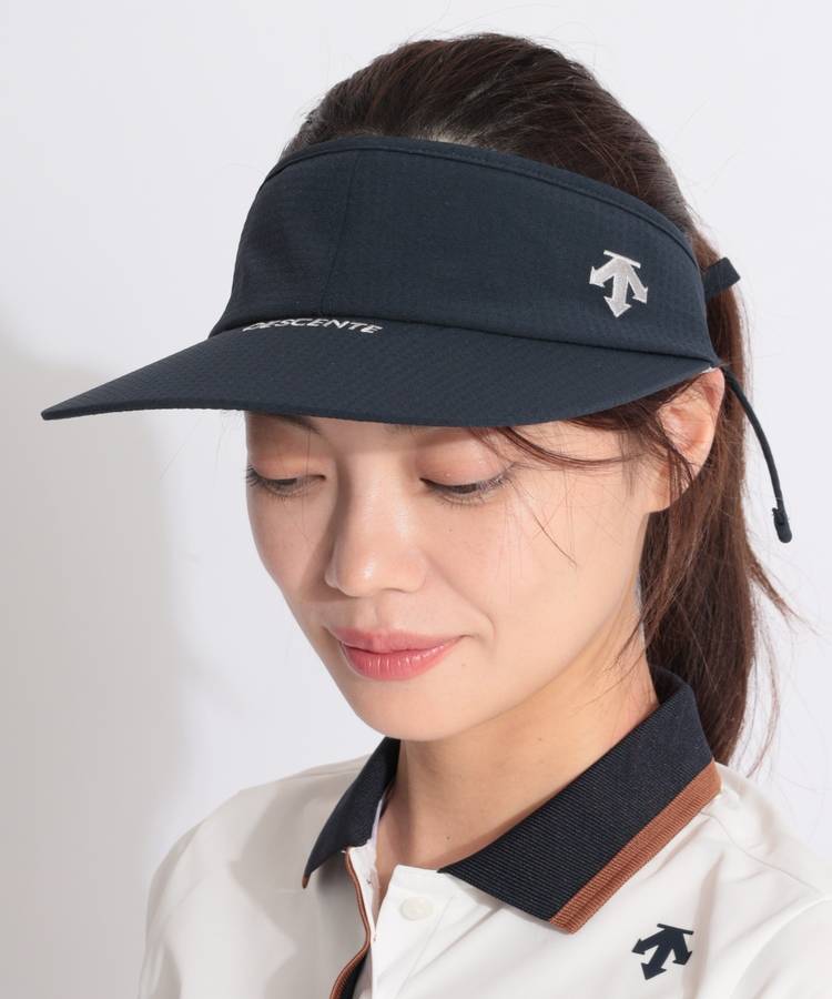 DE 【COOL】バックリボンワイドブリムサンバイザー
