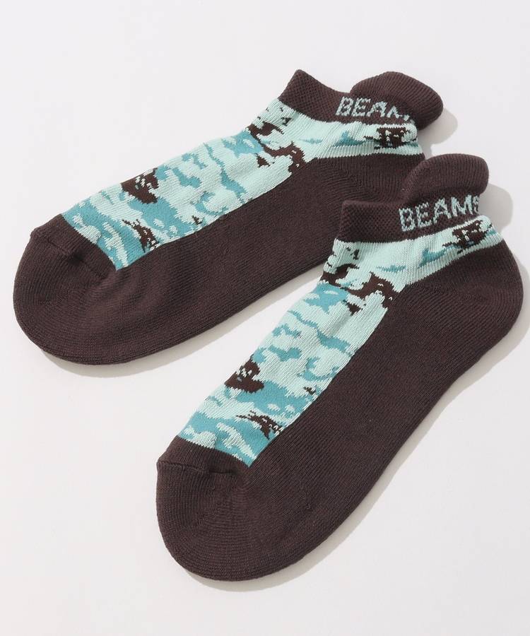 BE カモフラ柄ショートソックス