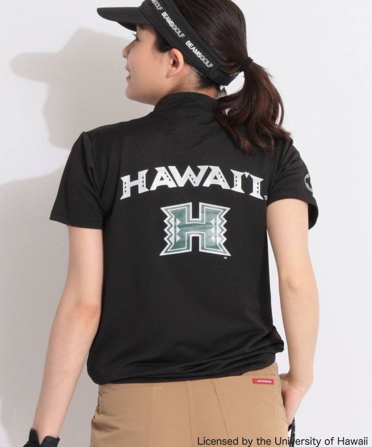 CO 【別注】【HAWAI'I】ロゴ刺繍モックネック半袖カットソー