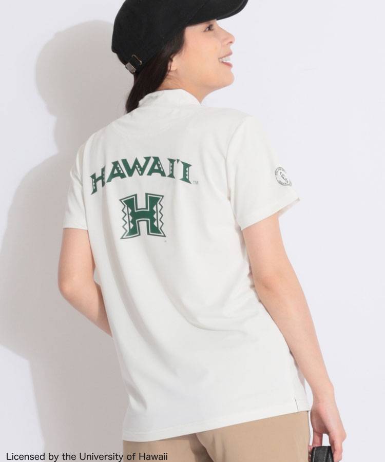 CO 【別注】【HAWAI'I】ロゴ刺繍モックネック半袖カットソー