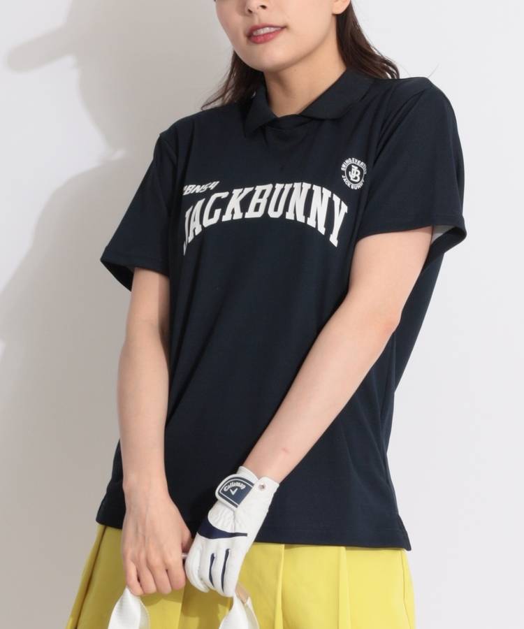 JB 【接触冷感】バックプリント衿付き半袖カットソー