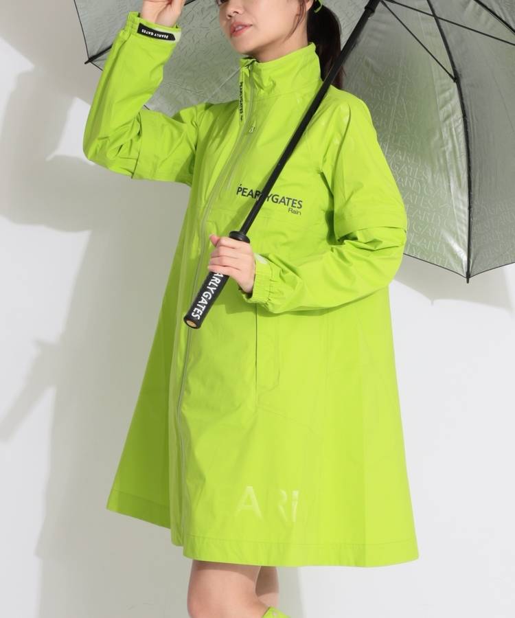PG 【耐久撥水】収納袋付きストレッチタフタ2WAYレインワンピース